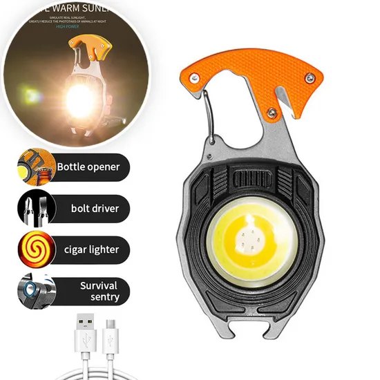 COB Keychain Multi-Tool Flashlight