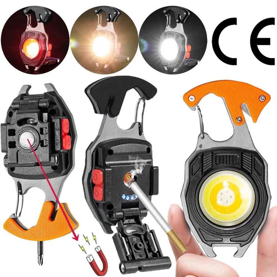 COB Keychain Multi-Tool Flashlight