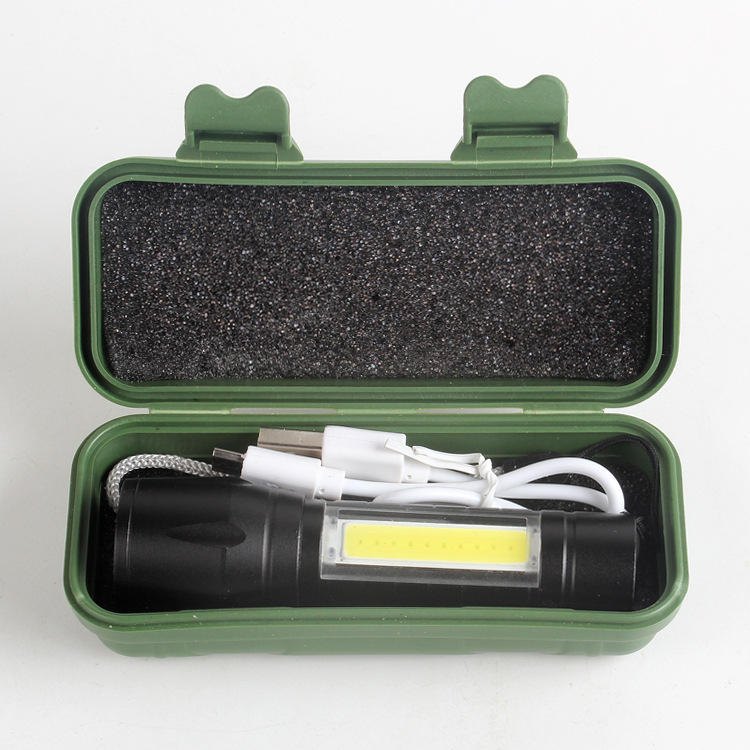 Mini COB Zoom Flashlight with Case