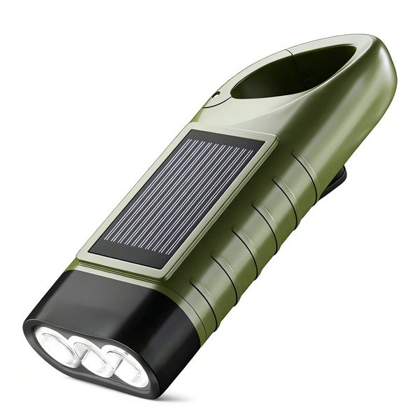 Solar Hand-Crank Emergency Flashlight (Multi-Function)
